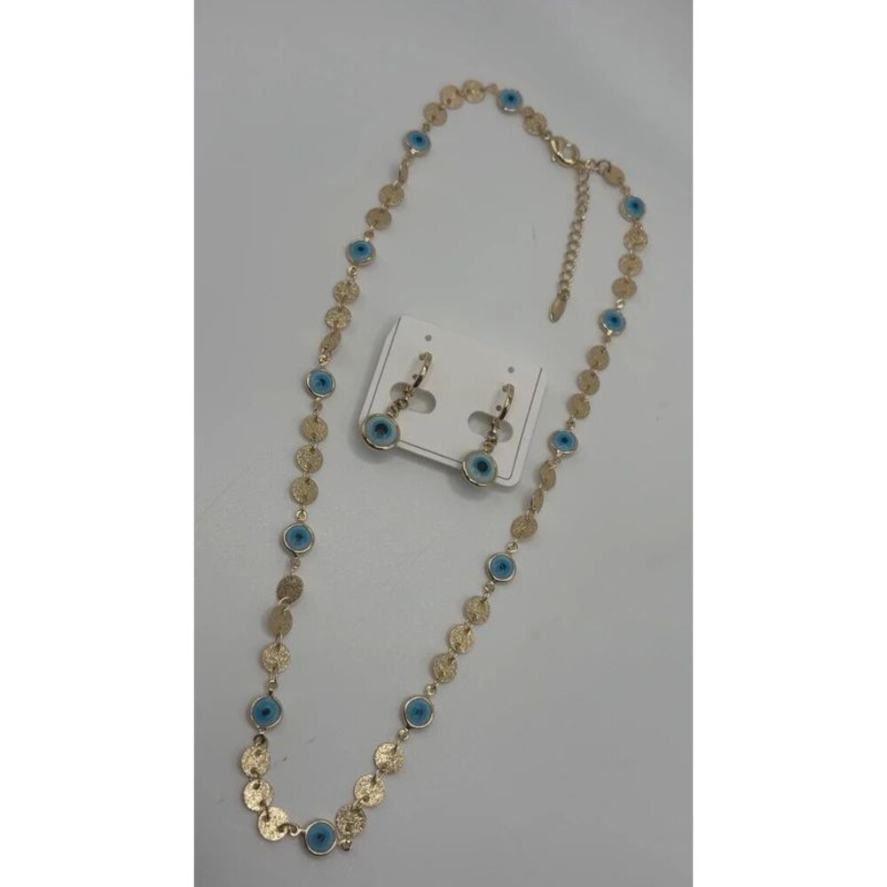 Conjunto de ojo turco chapado en oro